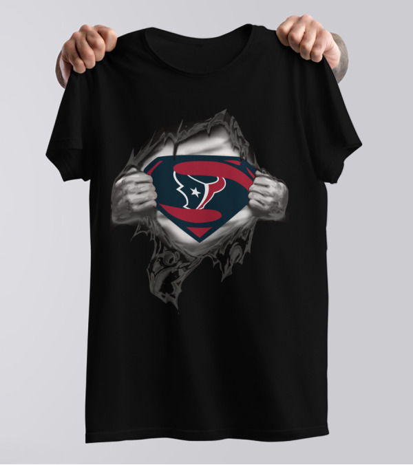 Houston Texans Super Man Logo Concept T-Shirt
