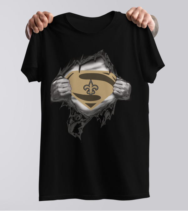 New Orleans Saints Superman Fleur-de-Lis T-Shirt