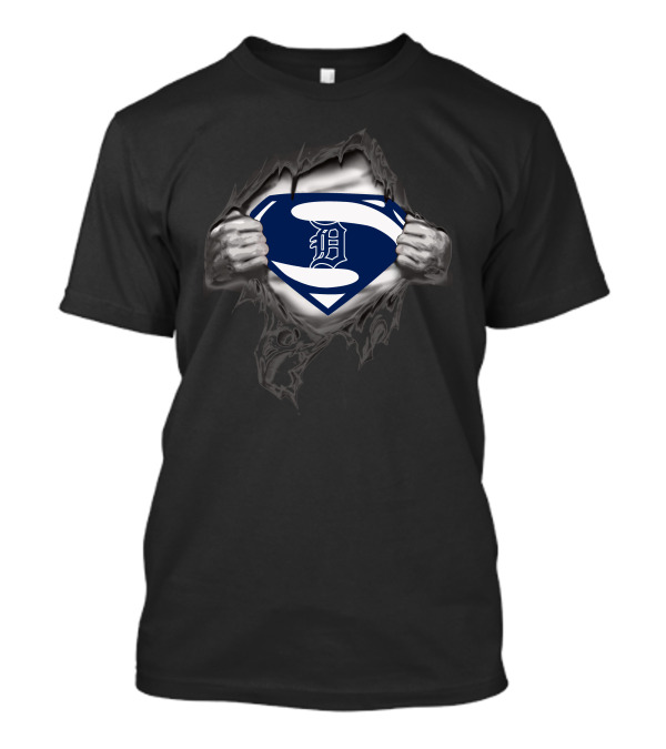 Detroit D Superhero Logo Inside Torn Chest T-Shirt
