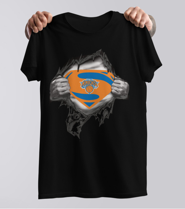 Knicks Superman Logo Basketball Fan Emblem T-Shirt