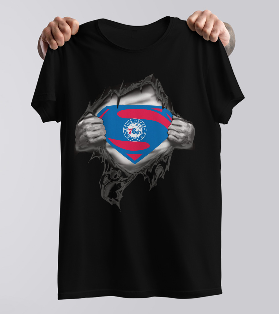 Philadelphia 76ers Superman Logo Reveal T-Shirt
