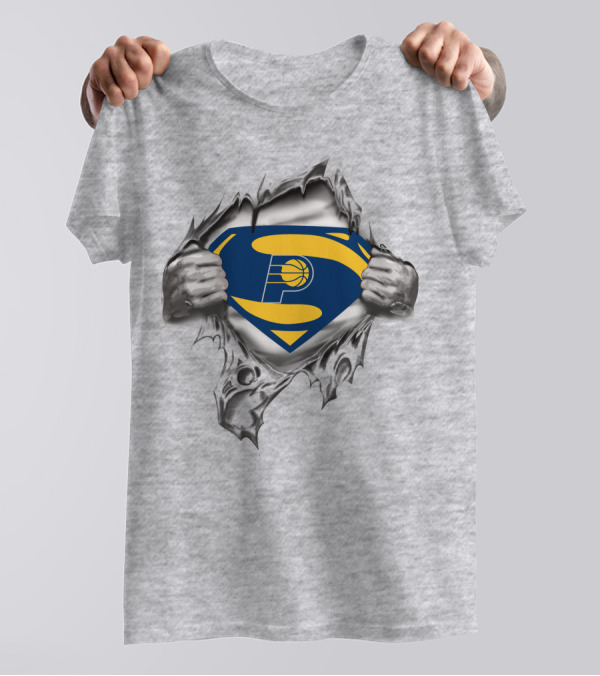 Indiana Pacers Logo Superman Chest Emblem T-Shirt