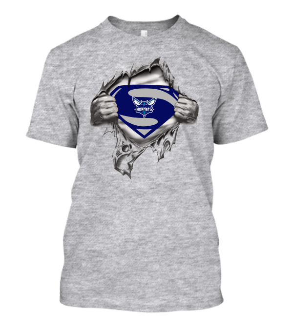 Charlotte Hornets Superman Logo Burst T-Shirt