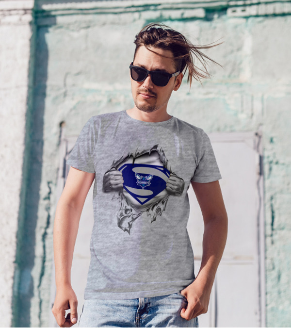 Charlotte Hornets Superman Logo Burst T-Shirt
