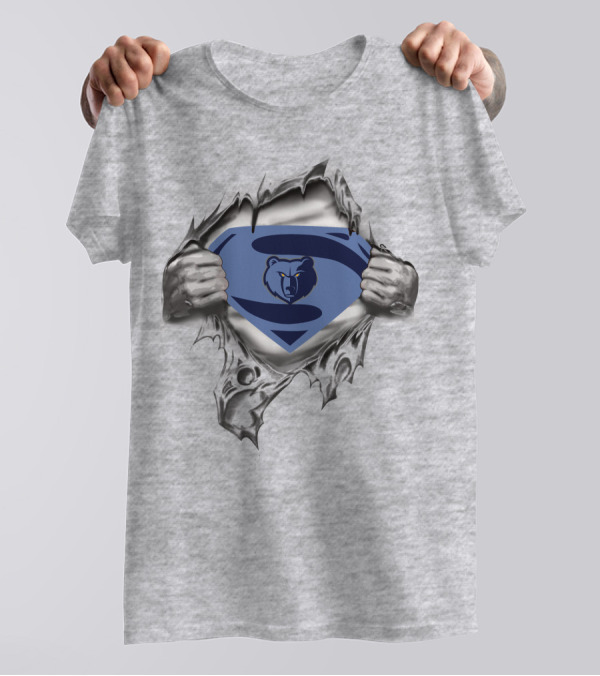 Memphis Grizzlies Superman Logo Sports Mashup T-Shirt