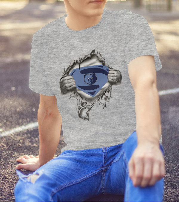 Memphis Grizzlies Superman Logo Sports Mashup T-Shirt