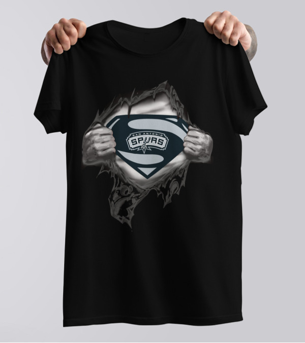 San Antonio Spurs Superman Logo In Superhero Symbol T-Shirt