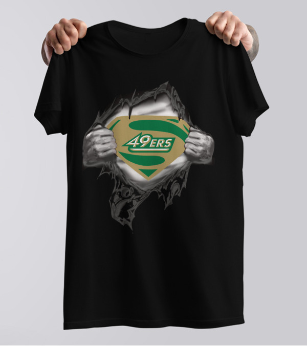 Charlotte 49ers Superman Logo Hulk Ripped Chest T-Shirt