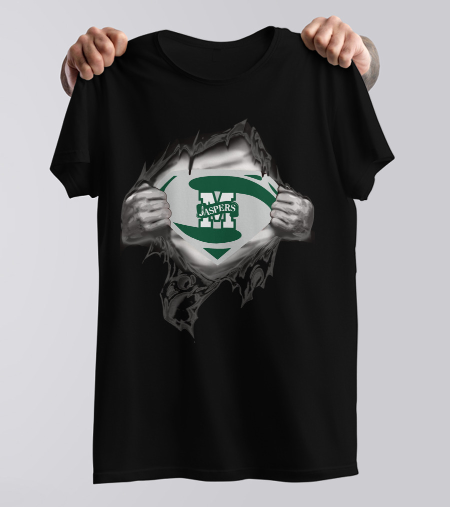 Manhattan Jaspers Superman Logo Breakthrough M Shield T-Shirt