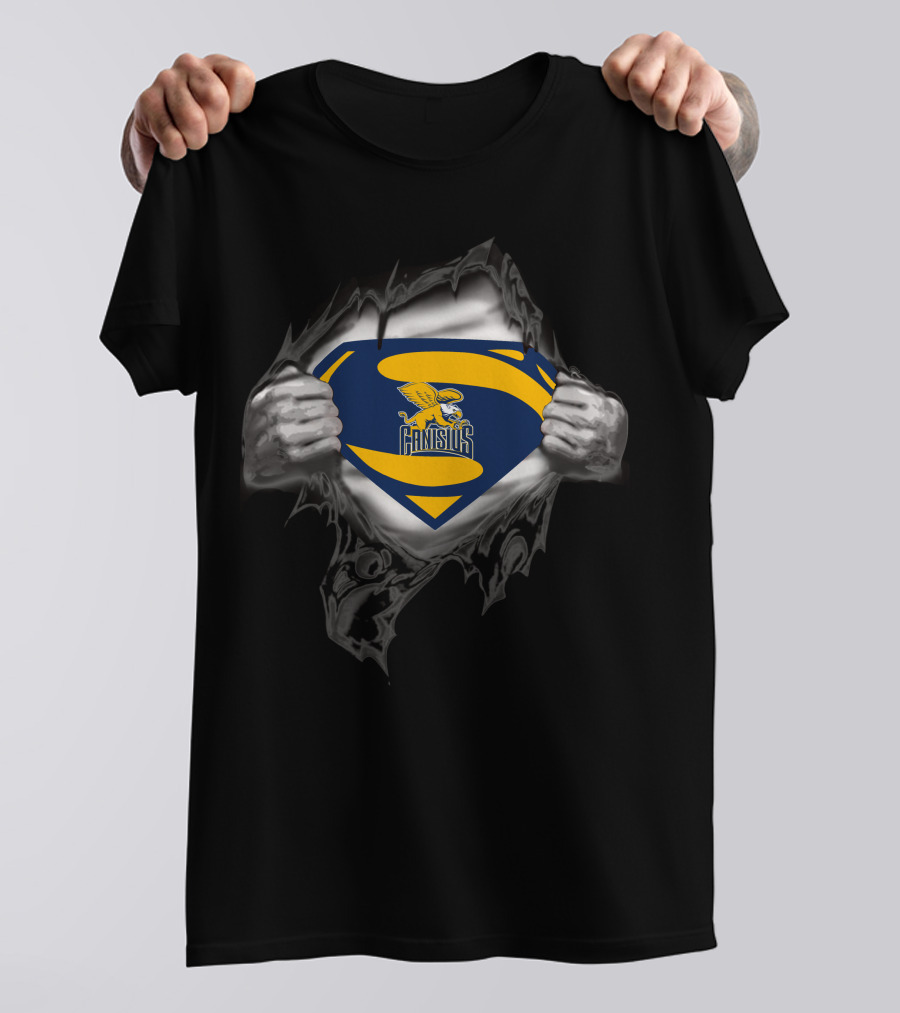 Canisius Golden Griffin Superman Logo Rip Silk Effect T-Shirt