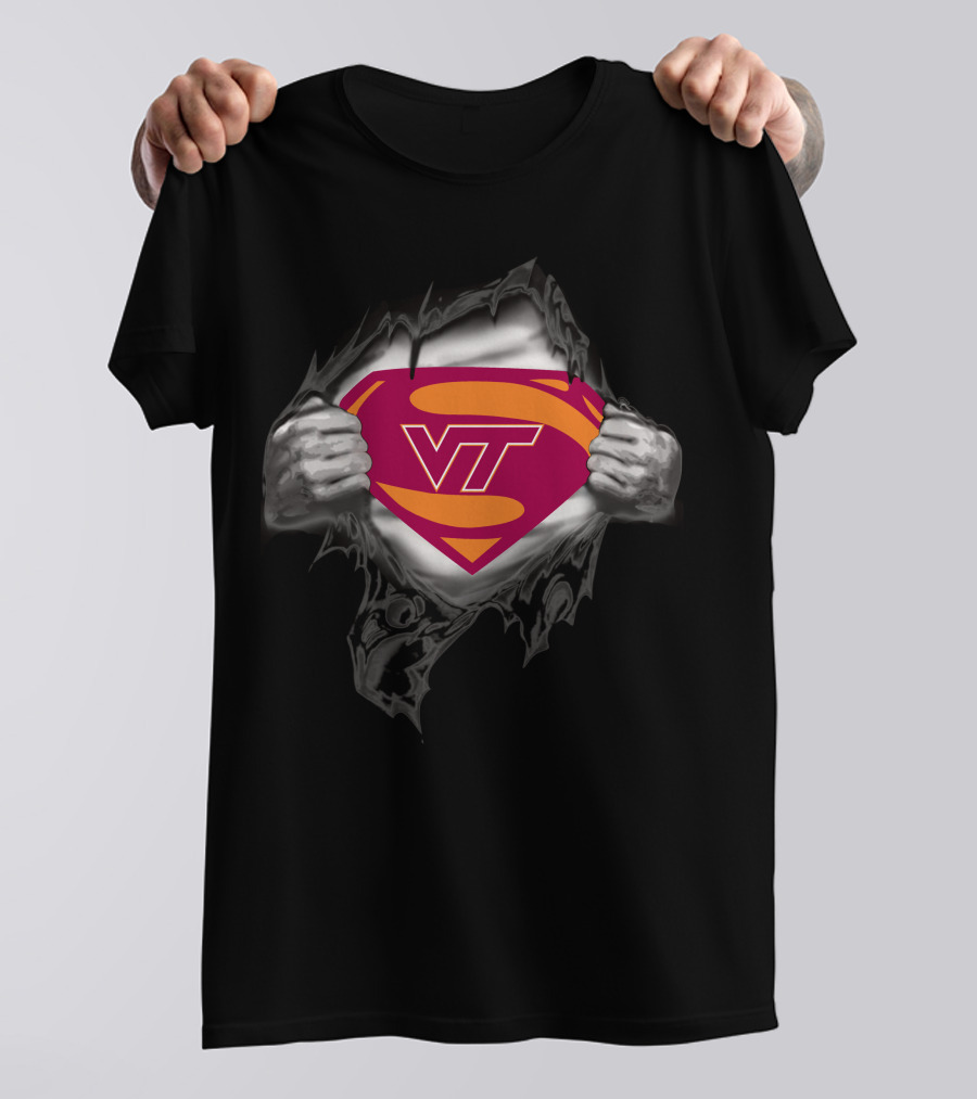 Virginia Tech VT Superman Logo Mashup T-Shirt