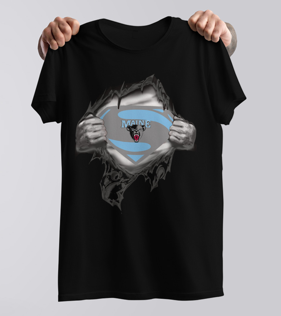 Maine Black Bears Superman Emblem T-Shirt
