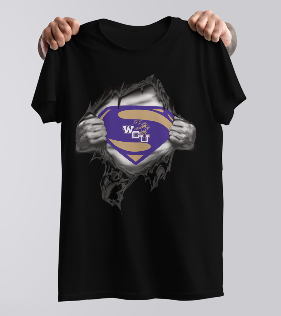 Western Carolina WCU Super Hero Cat Emblem T-Shirt