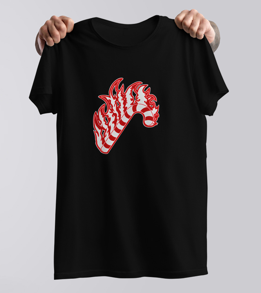 Sapnap Merch Holiday Candy Cane Flaming T-Shirt