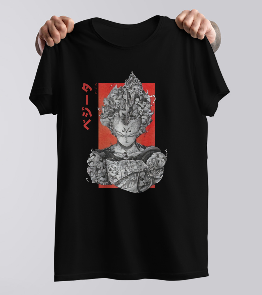Vegeta Majin Form L2 Champion Collage T-Shirt