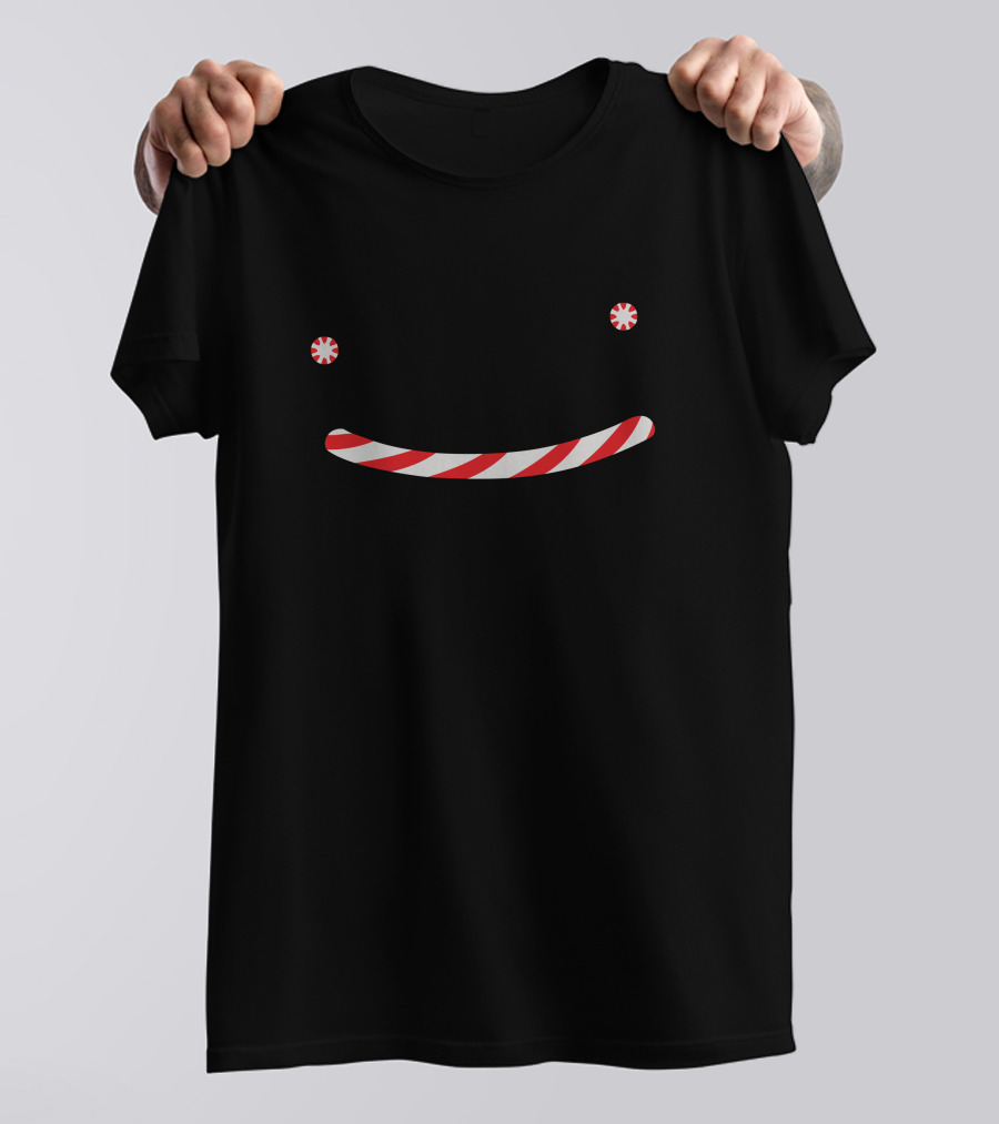 Dream Holiday Candy Cane Smile Snowflake Face T-Shirt