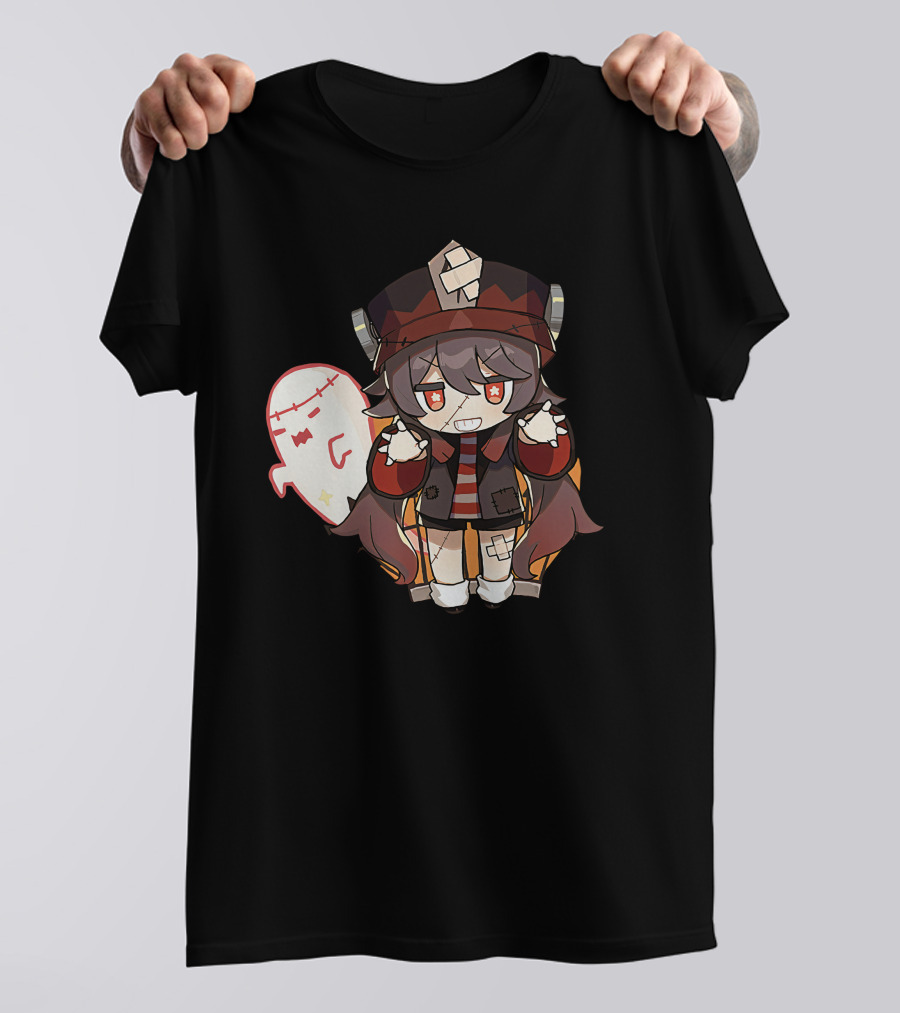 Happy Halloween Genshin Impact Hutao Cute Ghost Character T-Shirt