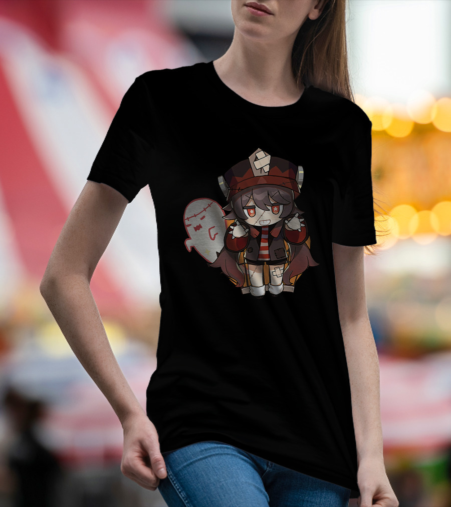 Happy Halloween Genshin Impact Hutao Cute Ghost Character T-Shirt