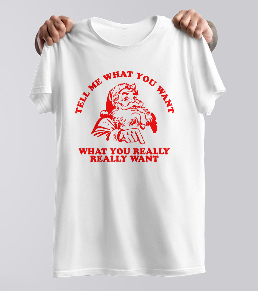 Tell Me What You Want What You Really Really Want Santa Claus T-Shirt