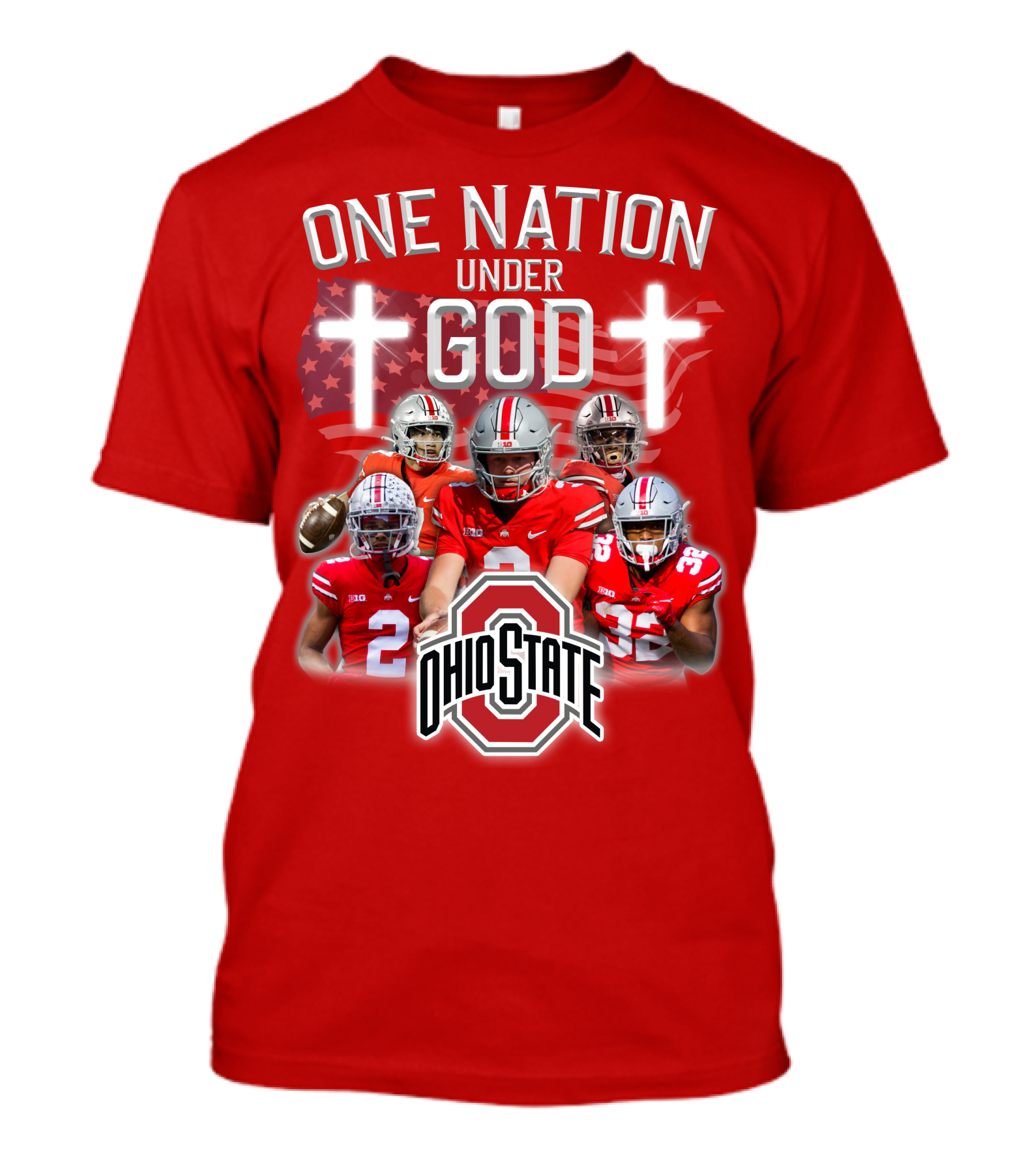 Ohio State Buckeyes One Nation Under God Football T-Shirt