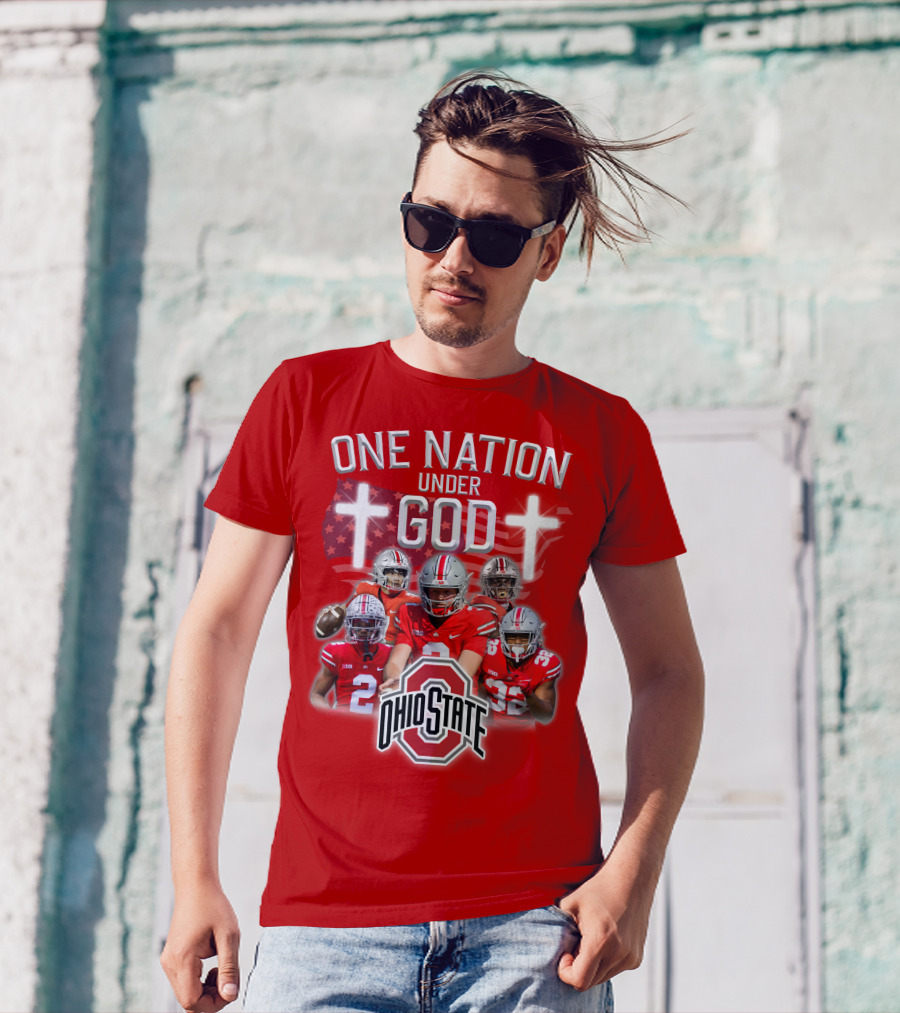 Ohio State Buckeyes One Nation Under God Football T-Shirt
