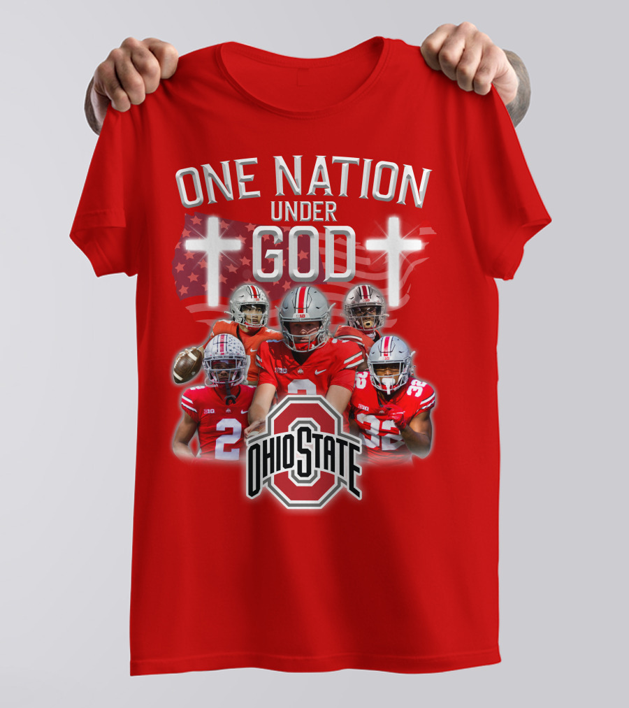 Ohio State Buckeyes One Nation Under God Football T-Shirt