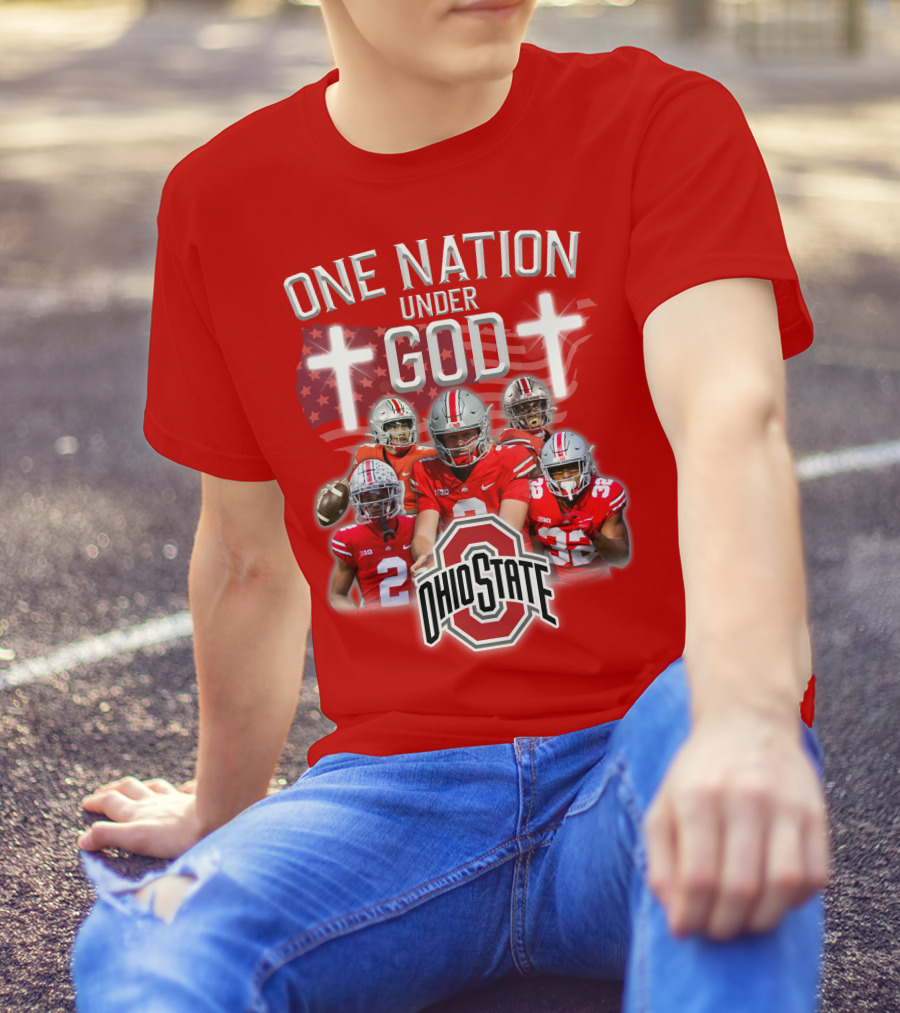 Ohio State Buckeyes One Nation Under God Football T-Shirt