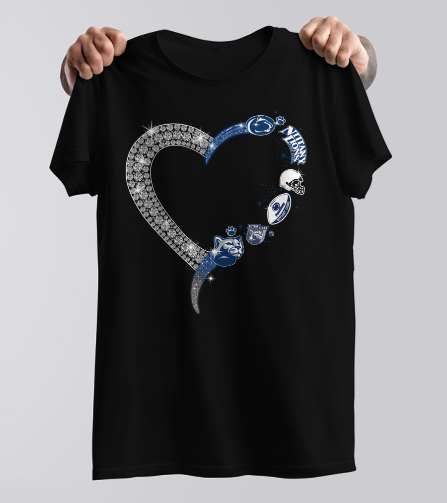 Penn State Nittany Lions Heart Logo Crystal T-Shirt