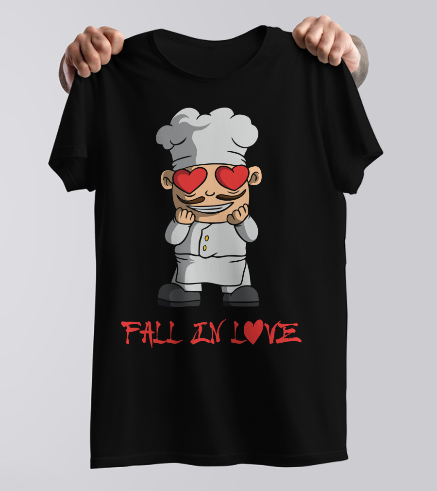 FALL IN LOVE Chef With Heart Eyes T-Shirt