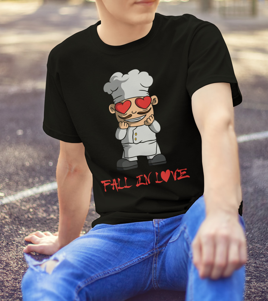 FALL IN LOVE Chef With Heart Eyes T-Shirt