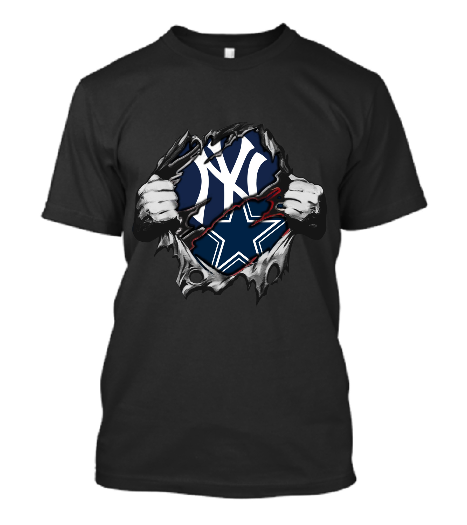 Cowboys Yankees NY Star Fan Mashup T-Shirt