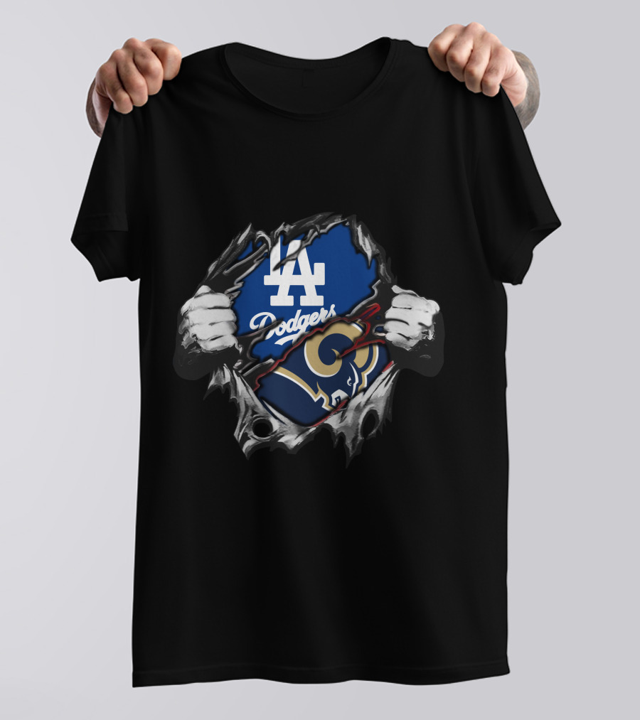 LA Dodgers Rams Fan Crossover T-Shirt