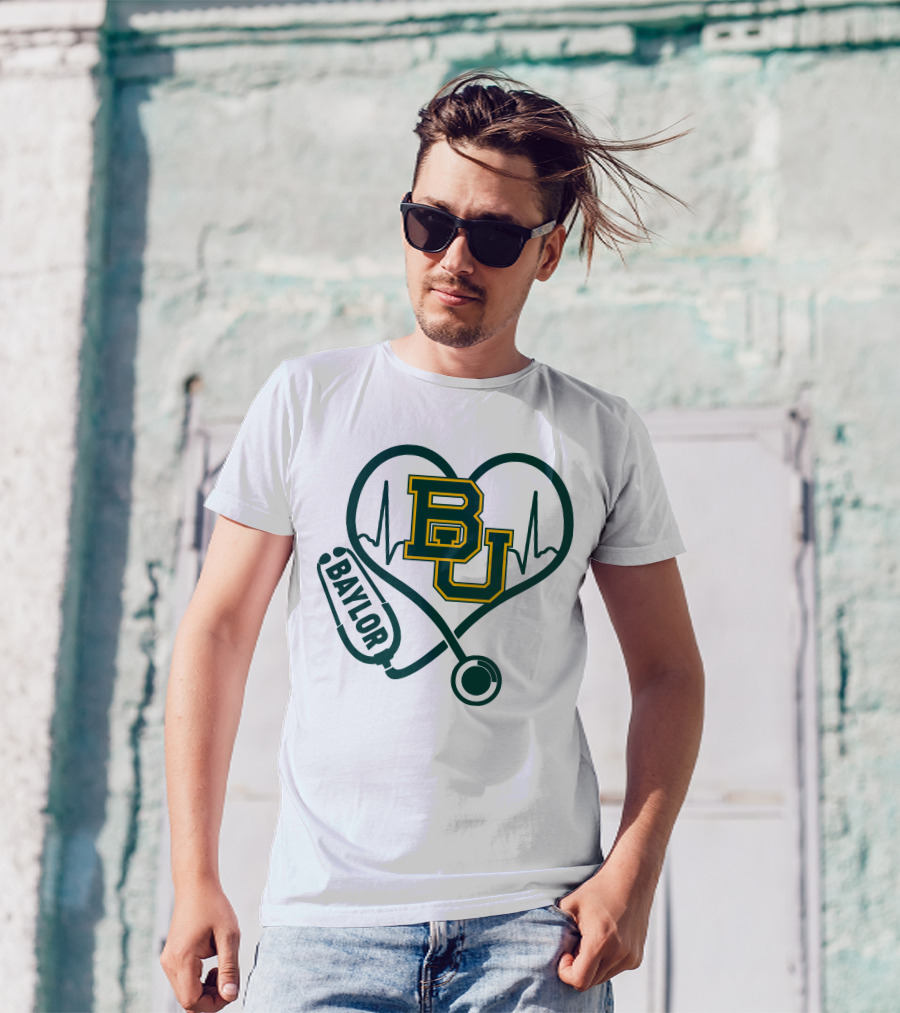 Baylor Heartbeat Stethoscope BU T-Shirt