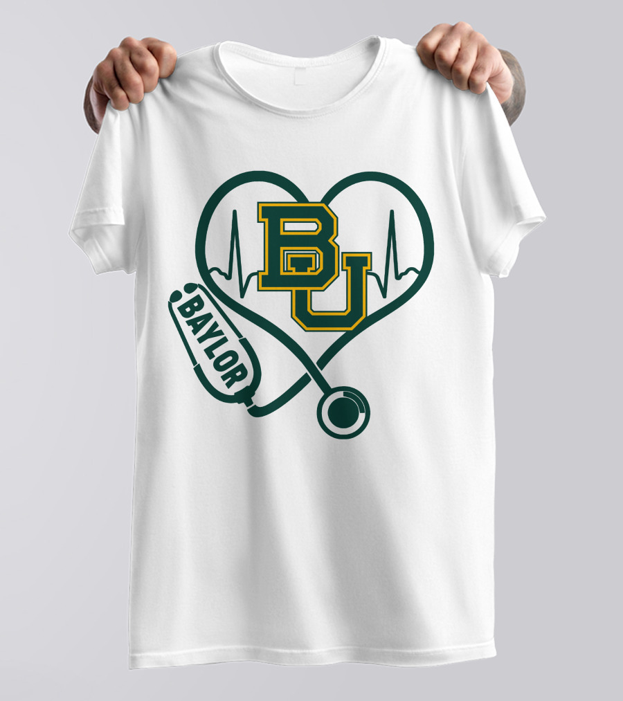 Baylor Heartbeat Stethoscope BU T-Shirt