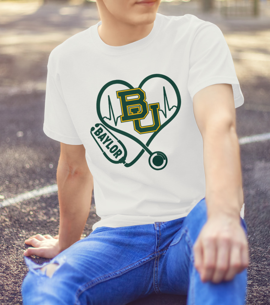 Baylor Heartbeat Stethoscope BU T-Shirt