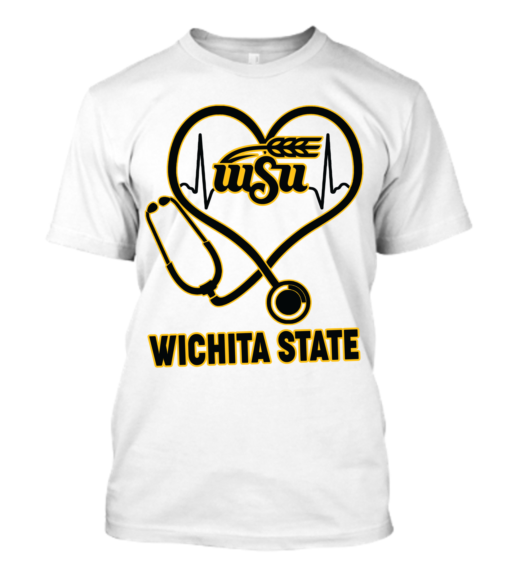 WSU Heartbeat Stethoscope Wichita State T-Shirt