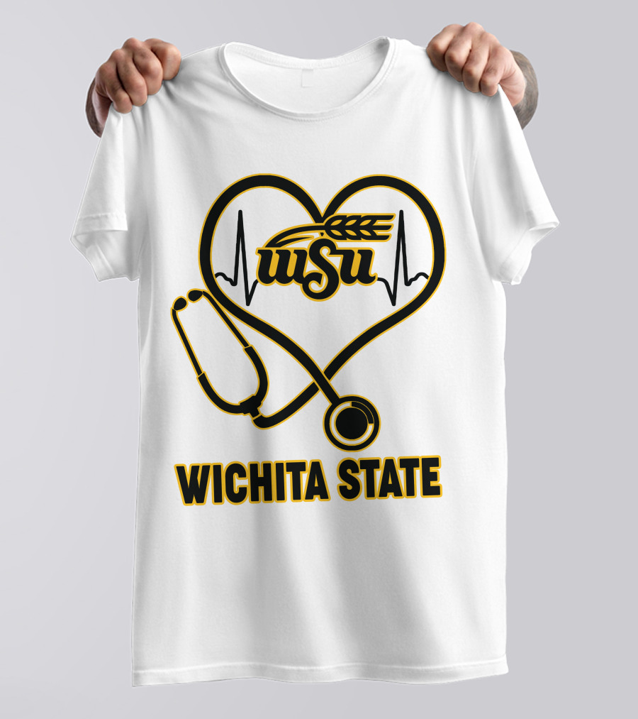 WSU Heartbeat Stethoscope Wichita State T-Shirt