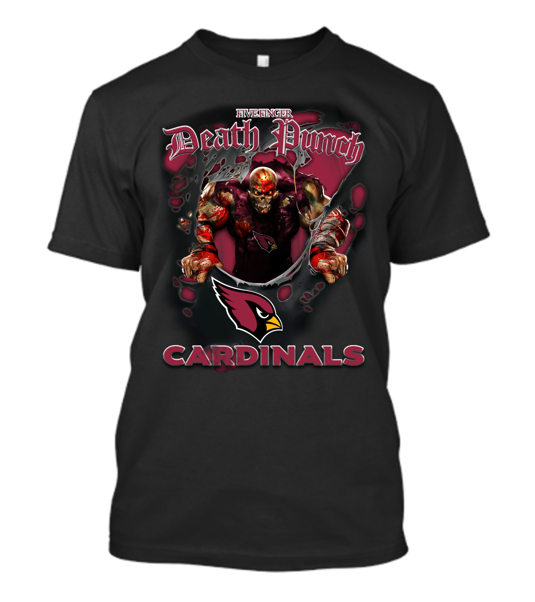 Five Finger Death Punch Arizona Cardinals Harley Davidson Motorcycle Biker Nfl T-Shirt