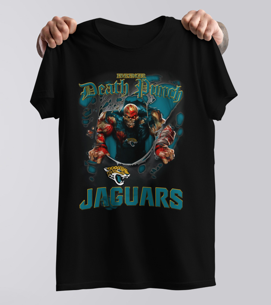 Five Finger Death Punch Jaguars Harley Davidson Motorcycle Biker Nfl Jacksonville T-Shirt