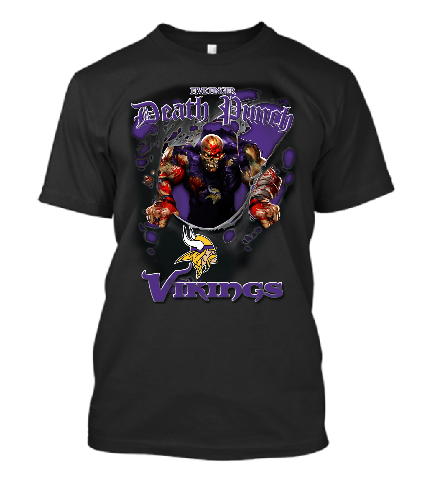 Harley Davidson Motorcycle Biker Five Finger Death Punch Nfl Minnesota Vikings T-Shirt