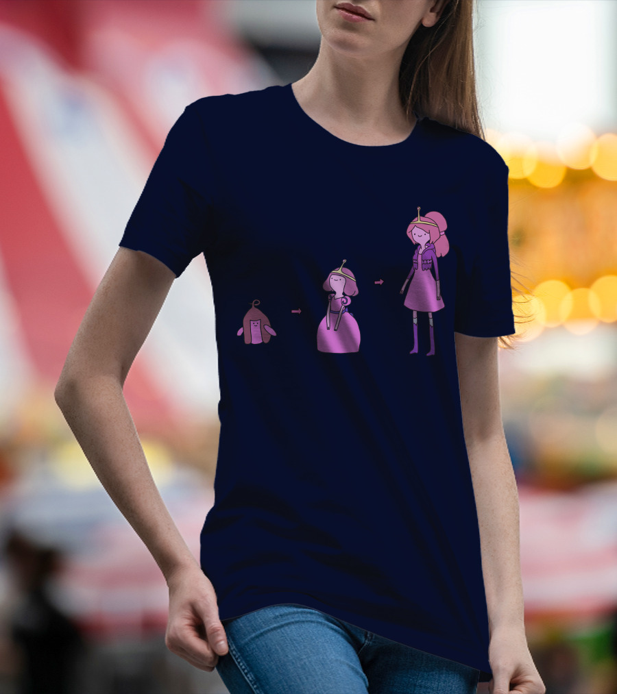Princess Bubblegum Transformation Evolution Adventure Time T-Shirt