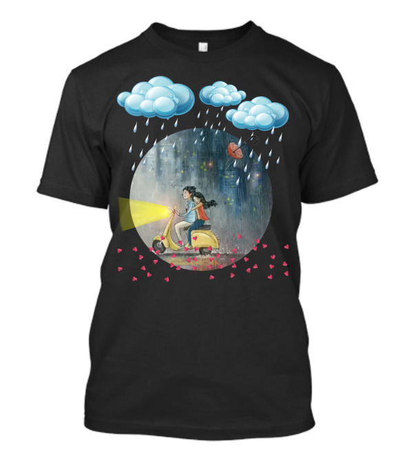 Love Rain 2 Scooter Romance Under Heart Showers T-Shirt
