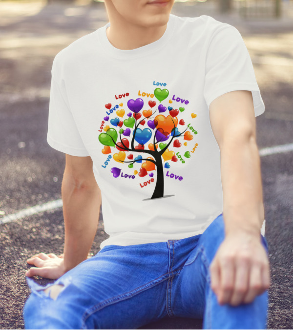 Love Tree Colorful Hearts T-Shirt