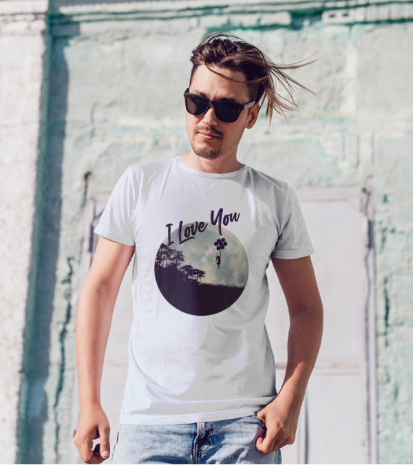 I Love You Moon Silhouette Balloons T-Shirt