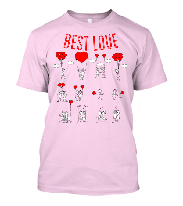 BEST LOVE Romantic Balloons Couple T-Shirt