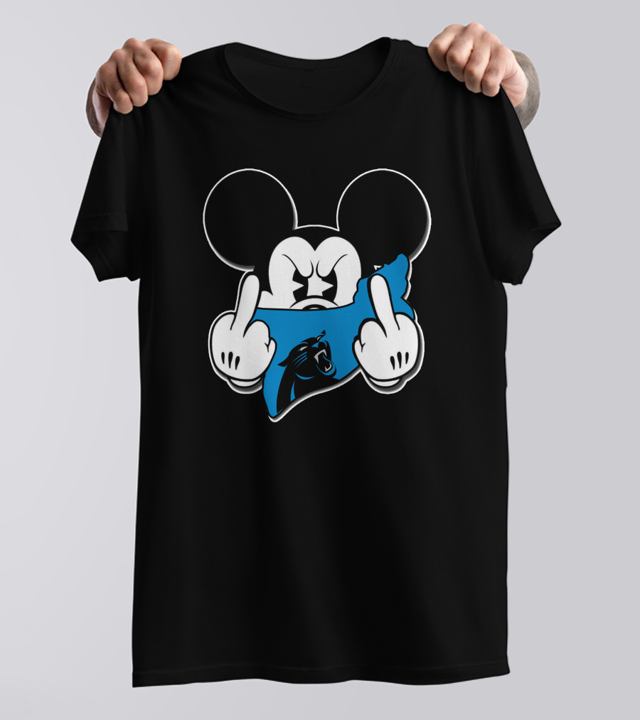 Mickey Mouse Carolina Panthers Blue Bandana T-Shirt
