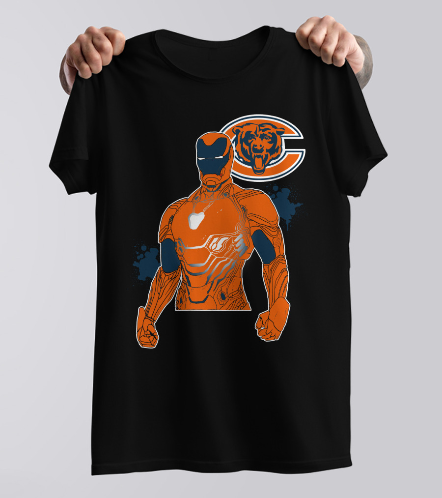 Iron Man Chicago Bears Nfl Crossover T-Shirt