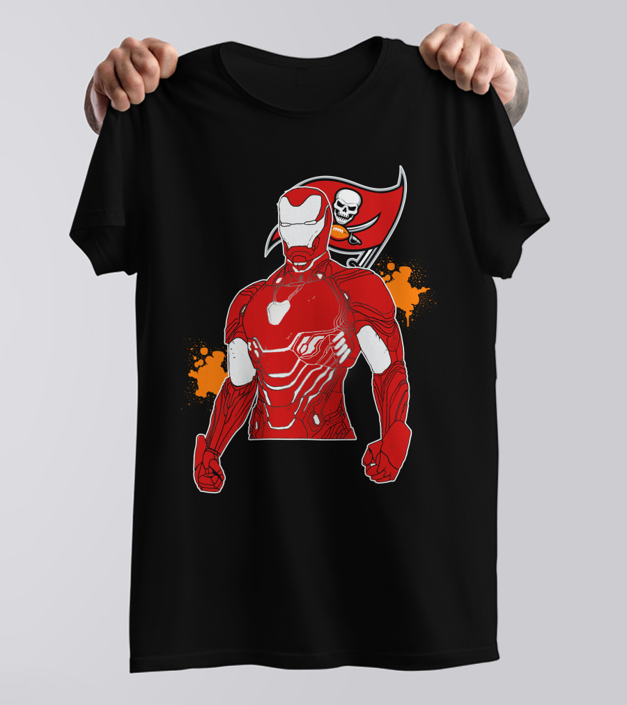 Iron Man Buccaneers Crossover With Skull Flag And Helmet T-Shirt