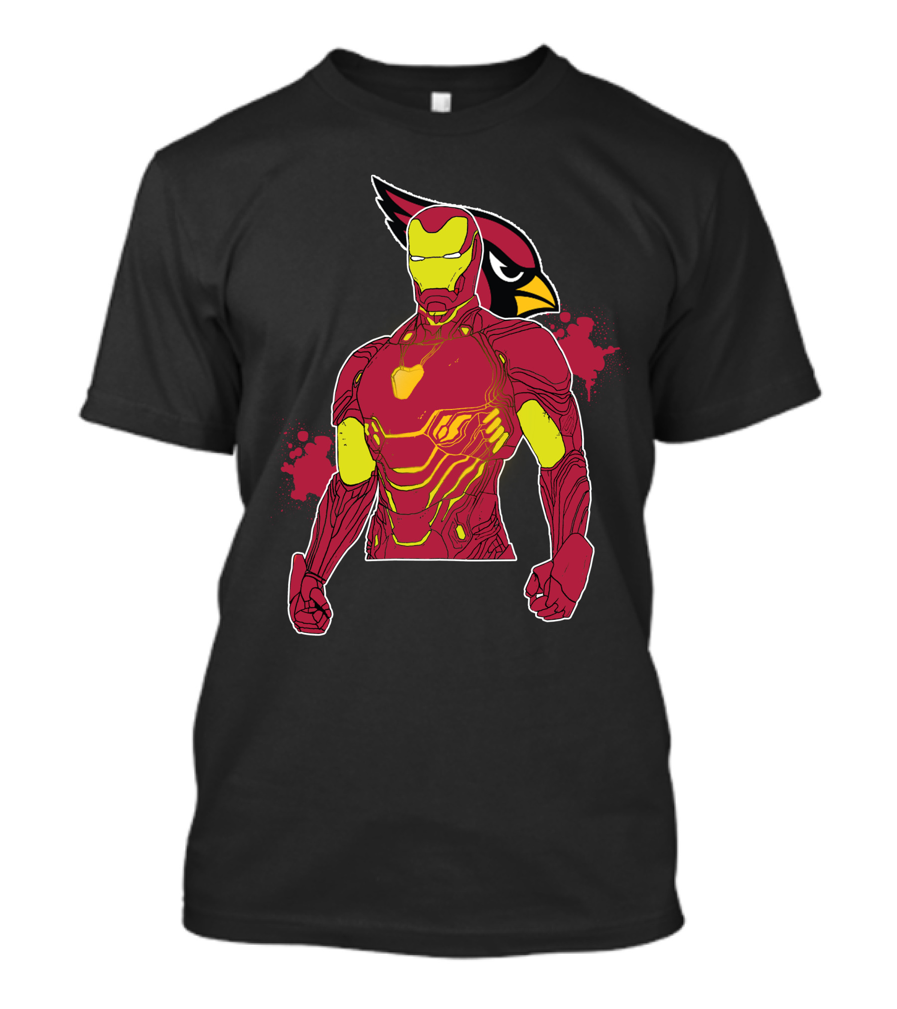Iron Man Marvel Superhero Meets Arizona Cardinals Nfl Crossover T-Shirt