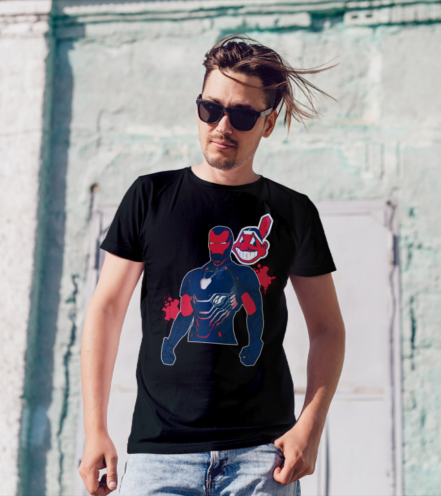 Iron Man Cleveland Indians Crossover T-Shirt